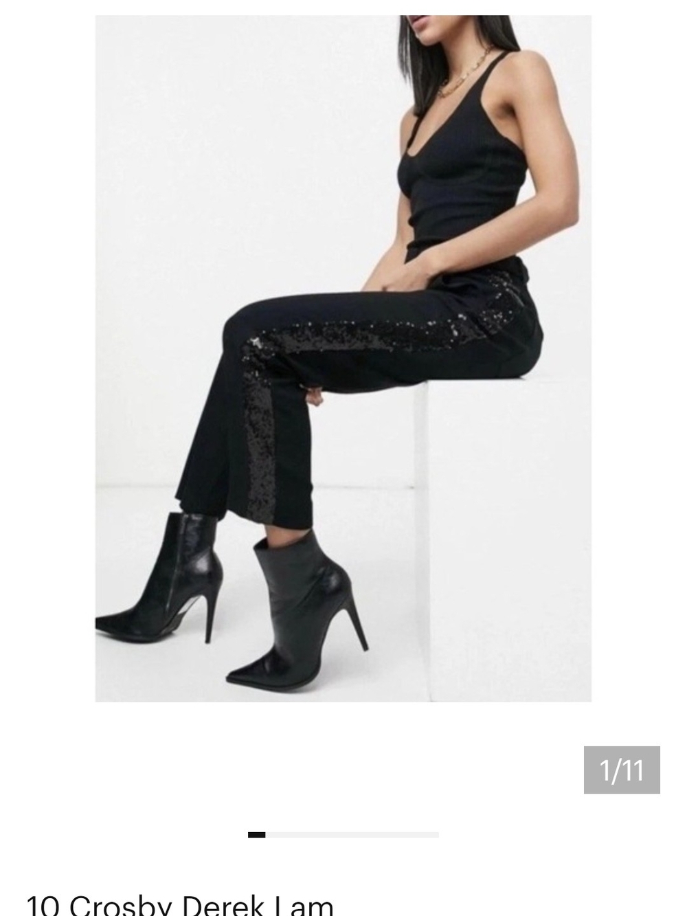 Derek Lam NWT Black Sequin Side Stripe Pants Size 00